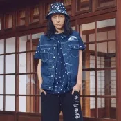 【EDWIN】江戶勝 男裝 牛仔造型背心(中古藍)
