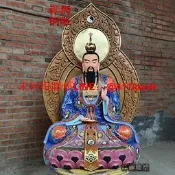 三清神像 三清祖師像 太上老君靈寶道德彩繪鑄銅像帶背 大型定做