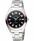 大高雄鐘錶城 STAR時代錶 9T1602-231S-DO 摩登紅環時尚腕錶/黑面39mm｜樂天領券現折★全館特惠中★指定刷卡回饋10%