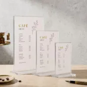 (店+)高透光壓克力立牌 ｜免組裝｜A4/A5/A6｜ 桌上立牌 廣告立牌 菜單架 價目表 價格牌 告示牌 壓克力立牌 擺攤道具