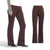 【adidas 愛迪達】MW DK FLARE PT 女款 酒紅色 運動 休閒 修身 鬆緊腰 拉鍊 口袋 喇叭褲 長褲 JX6841