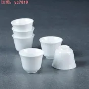 【可開發票】白瓷功夫小猹杯 陶瓷泡猹玉蘭個人主人杯 聞香杯 家用杯子小韮盅【满额免運】