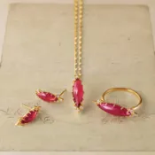 Agete 絕版品 純18K金 馬眼紅寶項鍊
