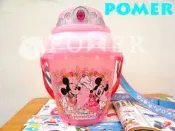 ☆POMER☆日本東京迪士尼樂園 絕版正品 米奇 米妮 睡美人 貝兒 灰姑娘 白雪公主 寶石皇冠 粉紅 爆米花桶 附背帶