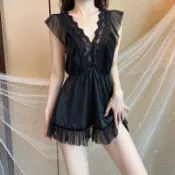 ParrotFashion 空姐服 性感情趣內衣新品睡衣蕾絲低胸吊帶套裝冰絲睡裙時尚家居服