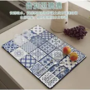 台灣現貨 復古圖騰硅藻土瀝水墊  吸水墊 可當地墊 也可自行裁剪 當杯墊