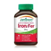 【Jamieson 健美生】即期良品 甘氨酸亞鐵28毫克複方膠囊90顆(螯合鐵 添加維生素B 維生素C 葉酸)