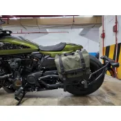 史博史特綠色側包 適用於 哈雷  Sportster s改裝綠色帆布包 哈雷SS 馬鞍包支架Sportster s