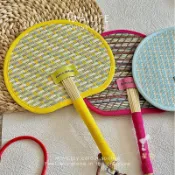 客製化 扇子 草編小蒲扇來圖定製印logo廣告diy明星動漫周邊手工編織納涼扇子