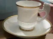 古瓷堂日本回流瓷器 Narumi 鳴海咖啡杯 白瓷描金 全新全品 日本製 高級骨瓷 下午茶 禮物 送禮 不退不換