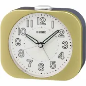 大高雄鐘錶城 seiko SK037 精工鐘 (QHE206G) 嗶嗶鬧鈴夜光指針貪睡鬧鐘 黃 9.9 x 11.3 x 4.6 cm｜樂天領券現折★全館特惠中★指定刷卡回饋10%