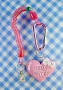 震撼日式精品百貨 【震撼精品百貨】Hello Kitty 凱蒂貓~KITTY鑰匙圈 鎖圈-伸縮粉心
