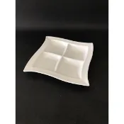 有發票 大同磁器大同強化瓷器8吋波浪四格盤  P23H83B4