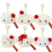 小禮堂 Sanrio 三麗鷗 絨毛造型零錢包吊飾 (草莓鮮奶油蛋糕) Kitty 美樂蒂 Piano 小麥粉
