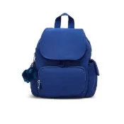 【KIPLING】『猴子包』（網路獨家款）熾藍色拉鍊掀蓋後背包-CITY PACK MINI 女包