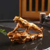 全球選品1館 生活百貨 金錢豹變色茶寵擺件精品可養茶盤茶桌茶具配件裝飾品霸王貔貅茶玩