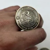 歐美塔羅青古銅紀念幣星座 幸運日月光華愛情幣許願 𫖸硬幣可把玩