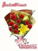 【歐式綠坊花苑】 [gfo111] 幸福 ~ 母親節花束 康乃馨花束 中壢花藝坊 桃園花藝坊 桃園區花店 中壢區花店