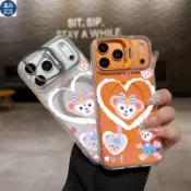愛心雪莉玫 鏡頭支架防摔透明手機殼iPhone 17 16 15 14 13 12 11 Pro Max磁吸保護殼