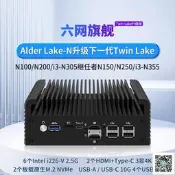 【現貨 免運 可開發票】6口2.5G N150/N355 多網口迷妳主機 DDR5雙M.2 NVME SATA3.0 E