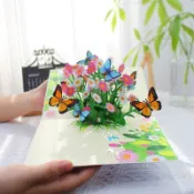 熱賣中⚡母親節教師節鮮花3D立體賀卡感恩畢業送老師手工禮物生日婦女卡片