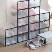 (店+)【JOEKI】翻蓋抽屜鞋盒加厚鞋盒 鞋盒 DIY組裝 加厚升級款 掀蓋式鞋盒 翻蓋抽屜鞋盒 收納盒 DIY鞋盒