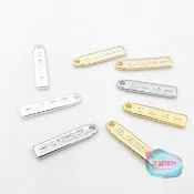 客製化 金屬標牌 銅鍍真金保色刻字 長條方形吊牌 項鍊手鍊飾品 DIY訂製 寵物吊牌 姓名牌 鑰匙圈 禮物 刻字服務 逗