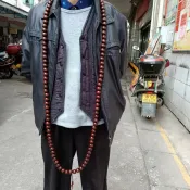念珠 佛珠 手珠紅花梨木108顆紅檀 虎皮紋沉香實木念珠 禮品長出家人及尚佛珠 串珠 佛珠手串 0829
