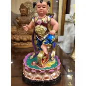 〔修緣佛像文物館〕8寸8蓮花三太子 太子 神像 神明 佛像 神尊 佛具 神桌 佛桌 神明櫥 佛櫥 江西小葉樟雕刻