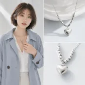 (店+)【LEEHER】女生項鍊/女友禮物/愛心項鍊/s925純銀項鏈/情人節禮物/抗過敏項鍊/正生純銀項鍊/女生飾品/不掉色項鍊