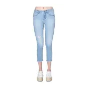 【Lee】出清品-女裝 牛仔褲 / 涼感 418 中腰修身窄管 七分褲 中藍洗水 / Jade Fusion 系列(LL210084)