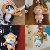 🇯🇵雕魚燒柴犬吊飾 哈士奇 小豬🐷 可愛吊飾  柴犬 鑰匙圈🐶掛飾 掛件