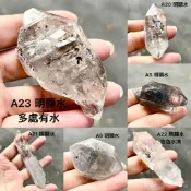 『晶鑽水晶』雙尖骨幹水膽水晶 含水 閃靈水膽 閃靈鑽 赫基蒙 黑閃靈流沙 可明顯看到水唷 5~10公分