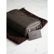 【接近全新】Dunhill 經典深棕格紋手拿包 / 公事包 / 萬用包 (附原廠保卡、防塵袋)