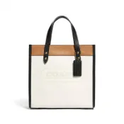 COACH 帶教練徽章的拼色 Field Tote 22女士手提包斜跨包 斜背包 C3461(整新品缺發票)~【 菲尼斯 國際精品 ★初秋極享】