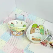 【防燙密胺碗】卡通圖案飯碗家用可愛餐具套裝學生角落生物密胺碗 防燙碗 卡通碗 兒童碗 餐具