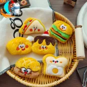 原創卡通食物造型毛絨玩偶配飾可愛漢堡蛋糕食玩胸針diy公仔輔料