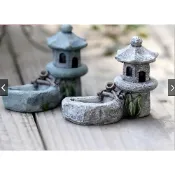 (店+)日式水池 塔樓 石燈 苔蘚微景觀飾品 多肉植物擺件 玩偶擺件 DIY材料 隨草憶境