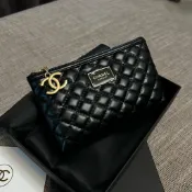 雷納代購⭐️貨在臺❤️‍🔥chanel 漆皮 菱格 香奈兒 手拿包 化妝包 亮面 錢包 收納 盥洗包 美妝 贈品 雙c