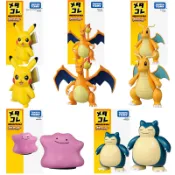 TAKARA TOMY 精靈寶可夢 合金收藏公仔 皮卡丘、噴火龍、暴飛龍、百變怪、卡比獸 動漫迷你玩具禮物