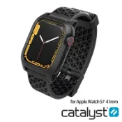 JUMP星球 強強滾-CATALYST Apple Watch S7 41mm 耐衝擊防摔保護殼(含錶帶)-黑色
