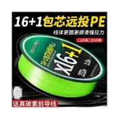 (店+)🦈不空军渔具店  X16編+1包芯進口沉水PE線大力馬魚線路亞專用PE線包芯pe線順滑