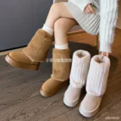 五星推薦🫧2色 美拉德百搭保暖防滑厚底雪地靴女 冬季加絨加厚毛毛棉鞋子 厚底靴 高跟靴 真皮長靴 高筒靴 中筒靴 靴子