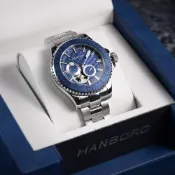 HANBORO 海洋之星 銀色錶身潛水錶 機械錶 1308