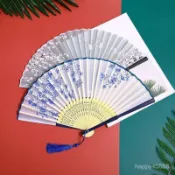 韓版扇子折扇中國風女式古風流蘇夏日隨身古典古裝漢服折疊小竹扇扇套 RFQF