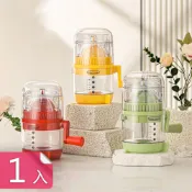 【荷生活】可拆洗隔音防塵罩手動榨汁機 底部防滑大口徑不撒漏手搖榨汁器-1入組