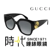 【Gucci】古馳 太陽眼鏡 GG1407S 001 54mm 多邊形框墨鏡 膠框太陽眼鏡 灰色鏡片/黑框
