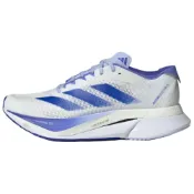 (店+)【adidas 愛迪達】JI4479 adidas Adizero Boston 12 舒適柔軟防滑耐磨 低幫跑步鞋 女款 白藍色