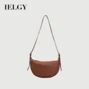 IELGY 女士復古軟皮大容量斜挎餃子包百搭時尚