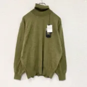 【DOKODEMO】DAKS LONDON 高領針織毛衣，卡其色，40 碼，古著。